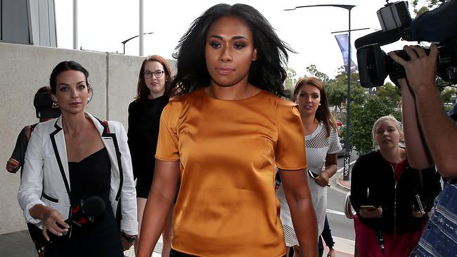 Paulini Curuenavuli arrives at Mount Druitt Local Court today.