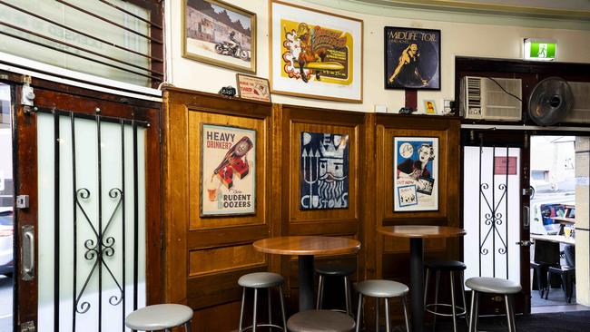 Art on the walls of the historic pub. Picture: Daily Telegraph/ Monique Harmer