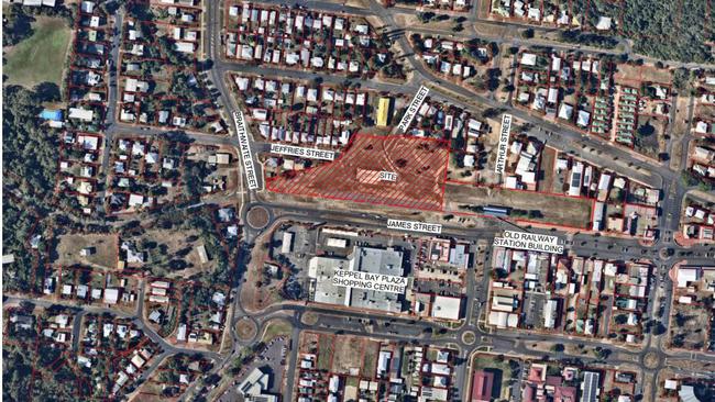 The proposed development section for James Street Central next to the former Yeppoon Railway Centre.