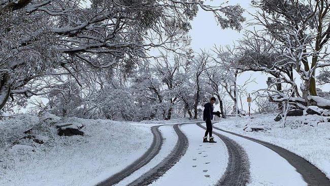 The landscape at Perisher resort was transformed yesterday afternoon. Picture: Valhalla Perisher