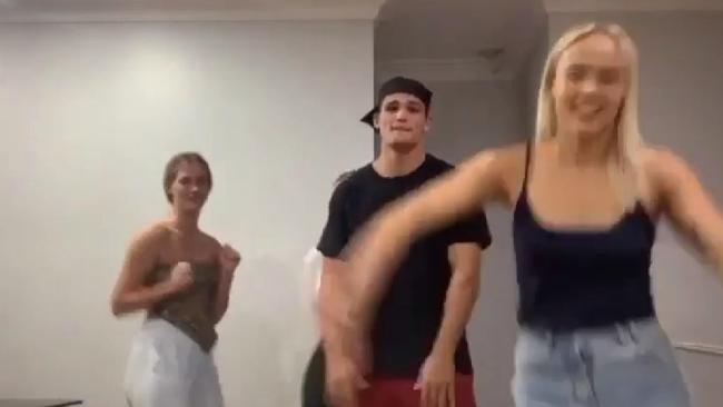 Penrith Panthers NRL star Nathan Cleary dancing in a video breaching coronavirus-related social distancing rules