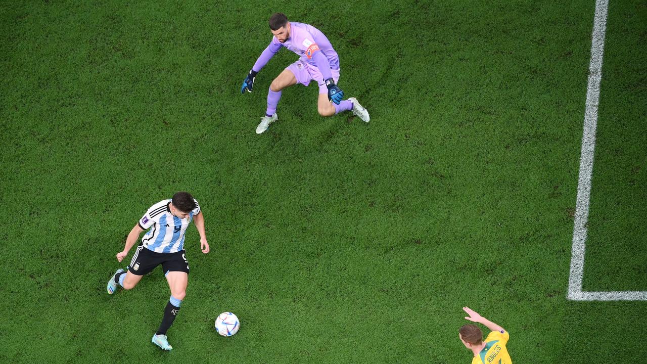 Mat Ryan was left horribly out of position after failing to clear the ball. (Photo by Laurence Griffiths/Getty Images)