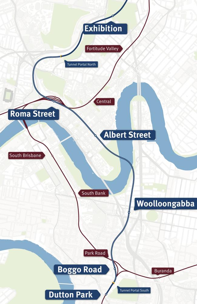 A map of where the Cross River Rail route.