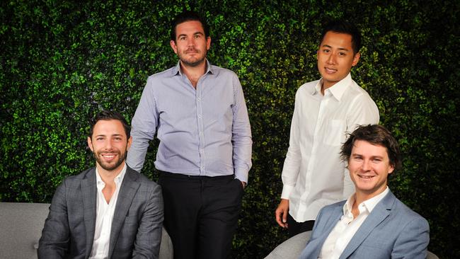 Lendi CEO David Hyman, left, with co-founders Sebastian Watkins, Martin Lam and Mark Kalajzich. Picture: Lendi via NCA NewsWire