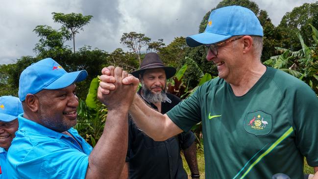 PNG will officially enter the NRL in four years, PNG Prime Minister James Marape and Anthony Albanese have confirmed. Picture: NewsWire via the Australian Prime Ministers Office