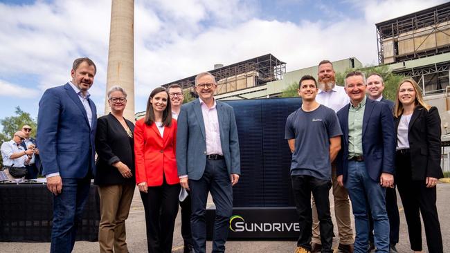 Prime Minister Anthony Albanese, and Chris Bowen Minister for Climate Change and Energy pictured at the The Liddell Power Station. Picture: X / @AlboMP