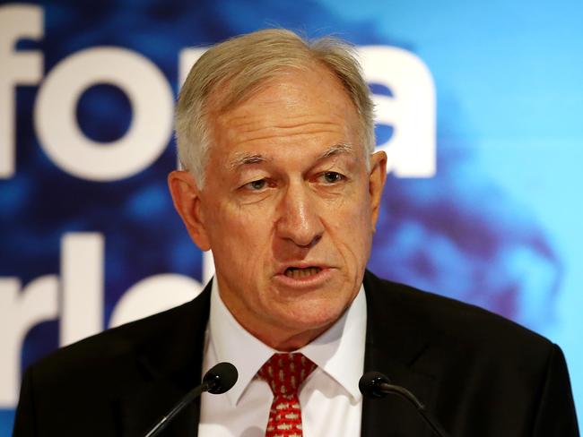 20/02/2019: (L-R) GrainCorp Chairman Graham Bradley at speaking at the annual shareholders meeting, updating on takeover proposal from Long Term Asset Partners. Hollie Adams/The Australian