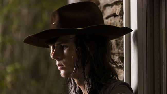 Chandler Riggs as Carl Grimes in The Walking Dead.