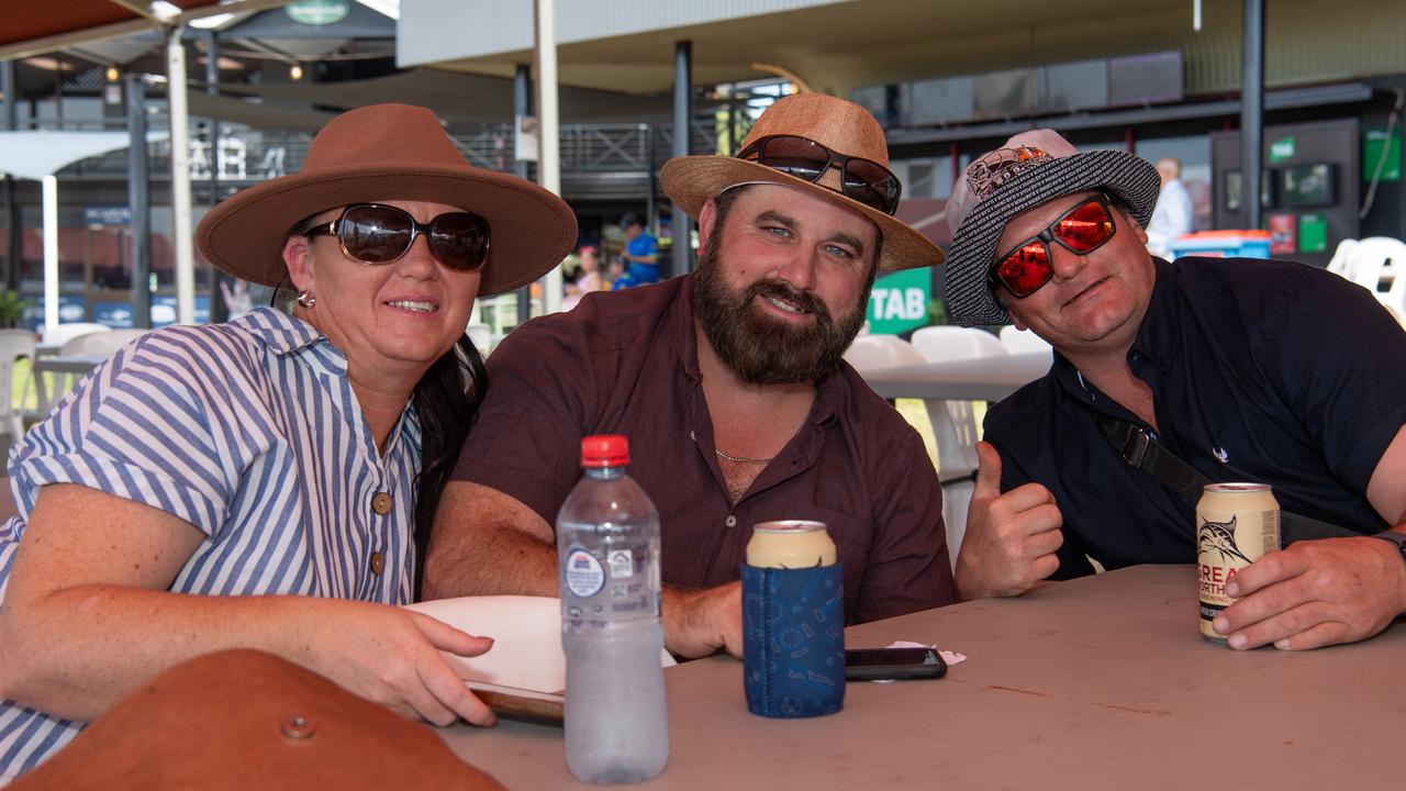 Emma O’Callaghan, Trent O’Callaghan and Shane Werner at the 2024 Darwin Guineas kicking off the Darwin Cup Carnival. Picture: Pema Tamang Pakhrin