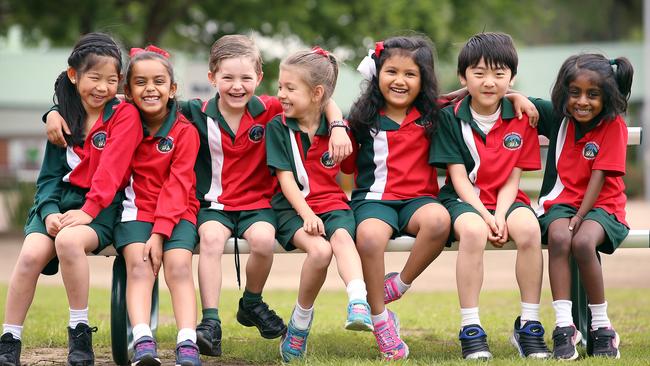 Kids from Ironbark Public School in Rouse Hill were featured in an anti-bullying campaign on TV. Picture: Sam Ruttyn