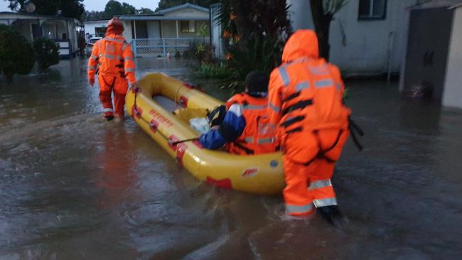 SES flood rescue technicians helped dozens of Riverside Village residents to safety.