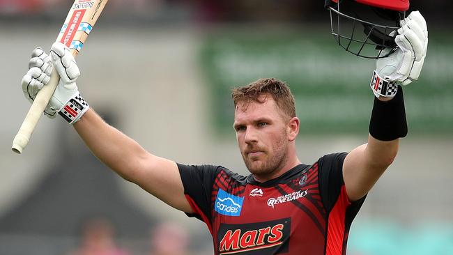 Aaron Finch was given plenty of lives by the Sixers. Picture. Phil Hillyard