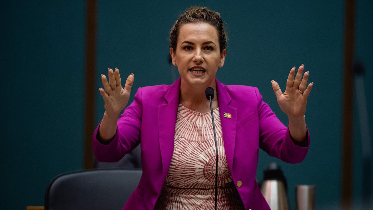 Chief Minister Lia Finocchiaro in the Northern Territory parliament on March 27, 2025. Picture: Pema Tamang Pakhrin
