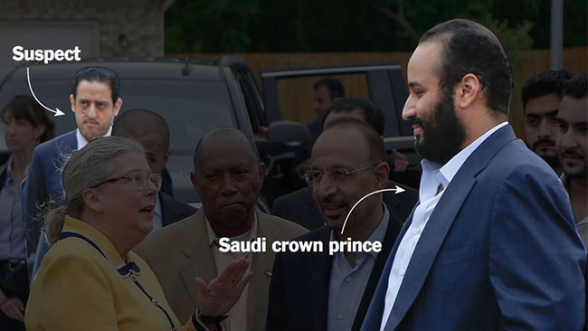 Maher Abdulaziz Mutreb was photographed with the Saudi Crown Prince. Picture: AP.