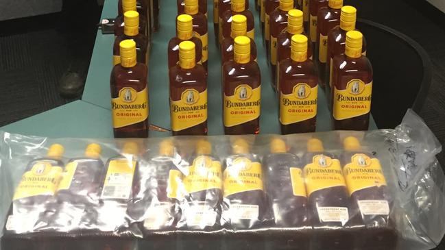 Contraband rum seized coming into Aurukun over the holidays. Picture: Supplied