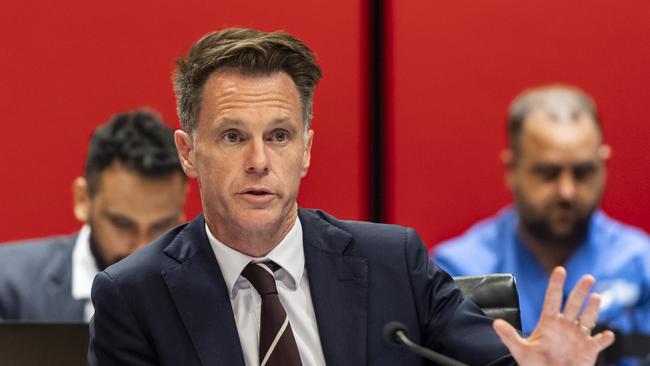 Premier Chris Minns pictured speaking at NSW parliament Sydney. Picture: NewsWire / Monique Harmer