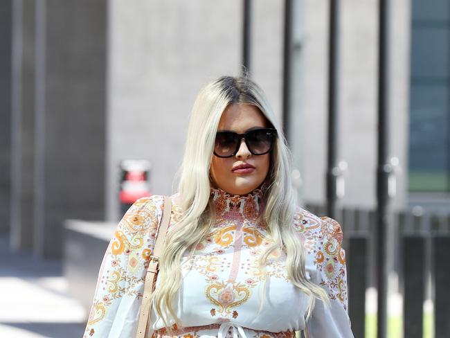 McKenzie Lorraine Robinson arriving at Brisbane Magistrates Court. Pics Tara Croser.