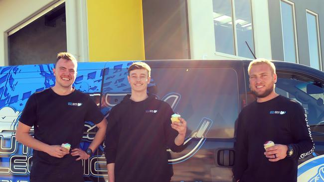 Liam McMahon, Max Ryder and Alex Marks from Ozzy Auto Electrics, Burpengary. Picture: Contributed