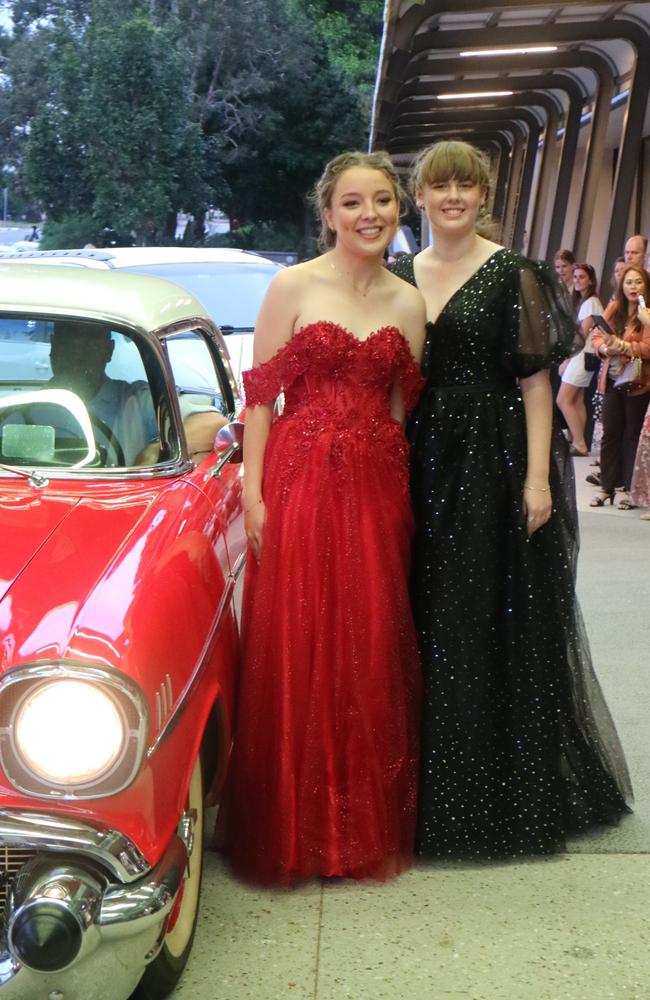 St John's College year 12 students arrive in style for their 2023 formal.