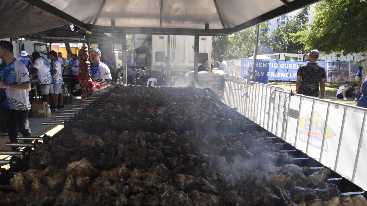 Hellenic Football Club had racks of meat to cook through.