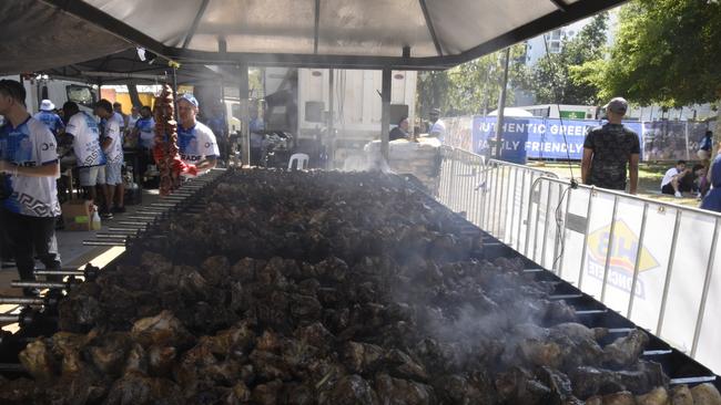 Hellenic Football Club had racks of meat to cook through.