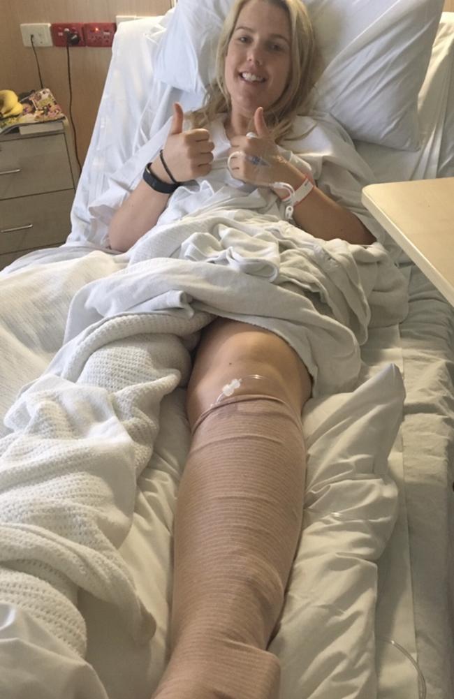 Frankston woman Sarah Maree recovers in hospital.