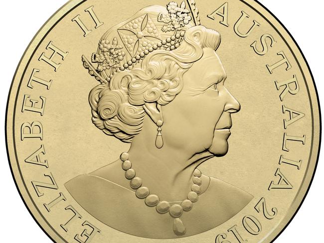 Australian coin with Queen Elizabeth II pictured on it.