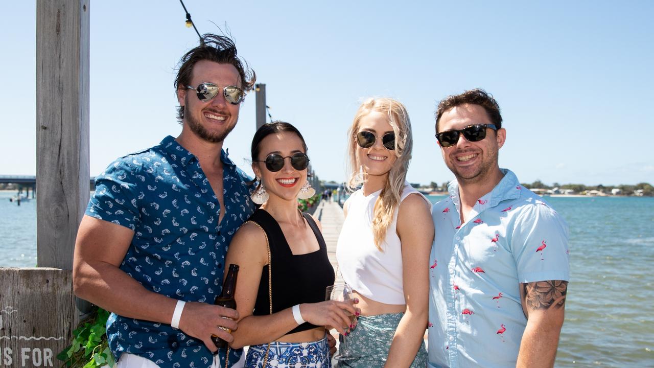 Jacob and Rachel Stephan, and Corina and Steve Fechner from West Brisbane at Sandstone Point Hotel’s Jetty Lunch. Picture: Dominika Lis.