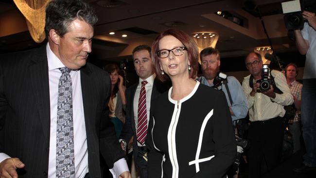 National Press Club CEO Maurice Reilly with Julia Gillard.