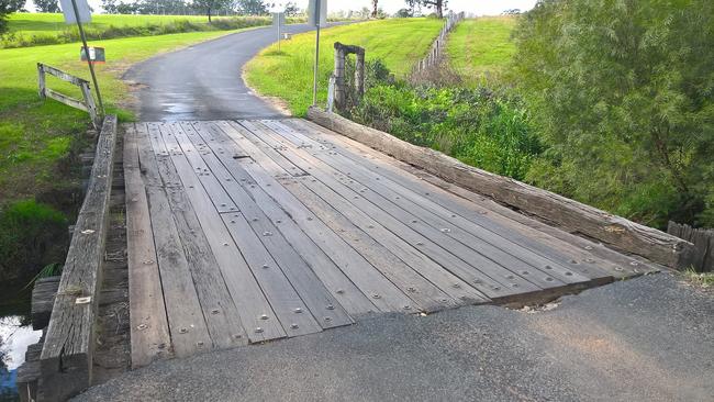 The Middle Creek bridge, which will be replaced by Clarence Valley Council