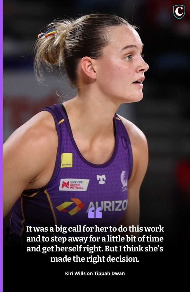 Firebirds coach Kiri Wills on Tippah Dwan.