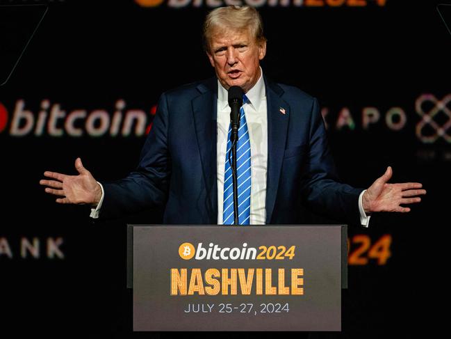 Donald Trump has vowed to be the ‘crypto president’. Picture: Jon Cherry/Getty/AFP