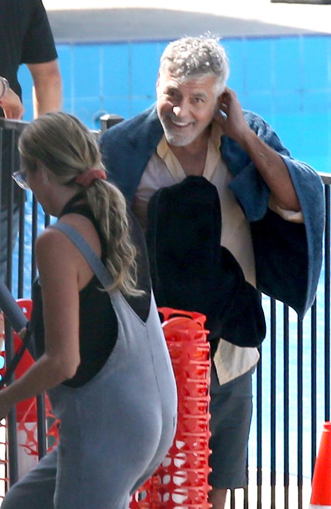 George Clooney, leaves the film set at Centenary Pool, Spring Hill, Brisbane, Monday 20th December 2021. Photo: Steve Pohlner