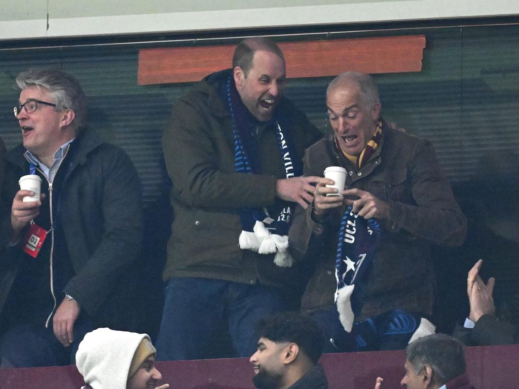 The royal lets rip after his beloved Aston Villa scores. Picture: Getty Images