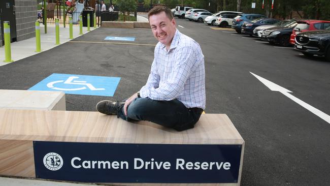 Councillor Andrew Jefferies at Carlingford shops previously under The Hills council. Picture: Mark Scott