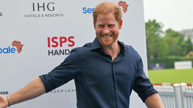 Britain's Prince Harry attends the Sentebale ISPS Handa Polo Cup in Singapore on August 12, 2023. (Photo by Roslan RAHMAN / AFP)