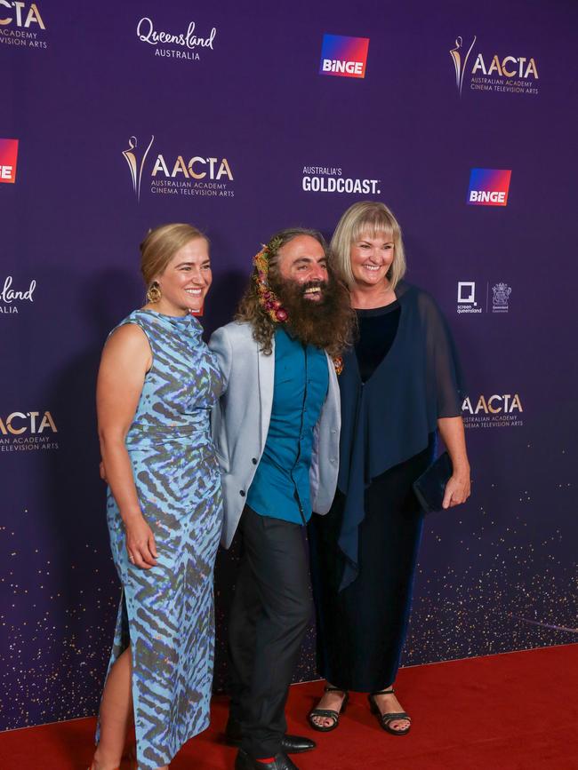 Costa Geiorgiadis and Team from Gardening Australia arrives on the Red Carpet at the 2024 Aacta Awards at HOTA on the Gold Coast. Picture: Glenn Campbell