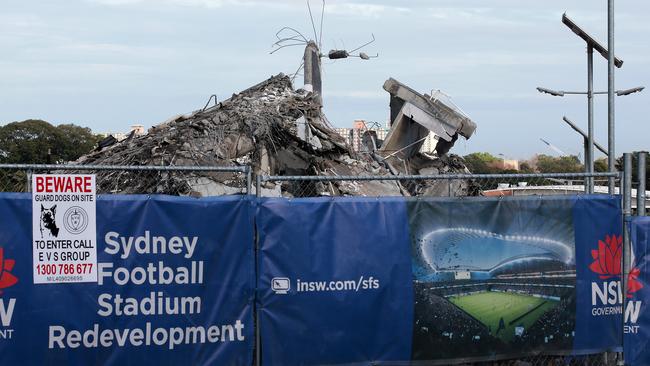 Demolition of Sydney Football Stadium at Moore Park last month. Picture: Jonathan Ng Picture: Toby Zerna