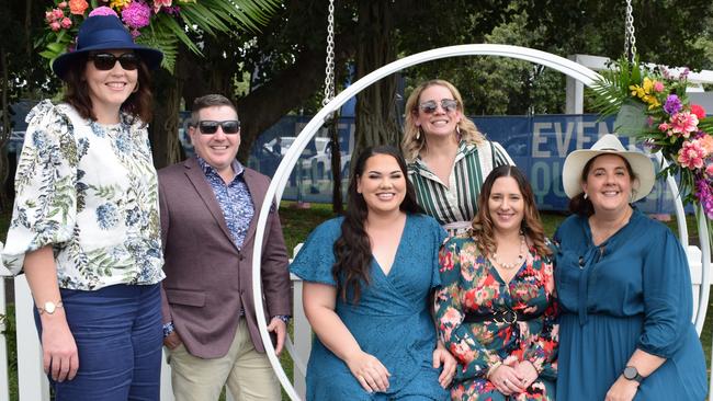 Rebecca, Tim, Mariah, Nicole, Alison and Bec at the Rockhampton Jaguar Land Rover Pop-Up Polo on June 3, 2023. Picture: Aden Stokes