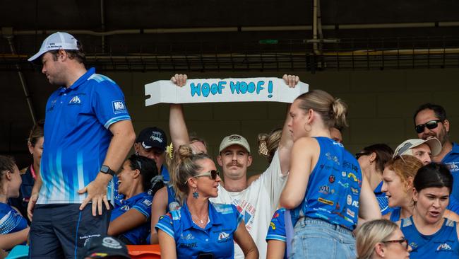 Fans shot in the 2023-24 NTFL Women's Grand Final between PINT and St Mary's. Picture: Pema Tamang Pakhrin