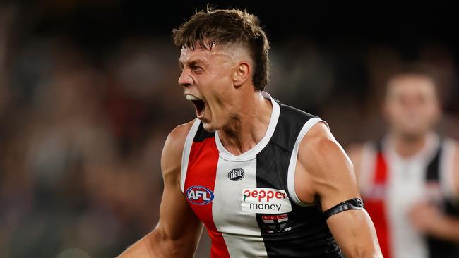 Jack Hayes booted three goals and had a major impact in his first senior game. Picture: Getty Images