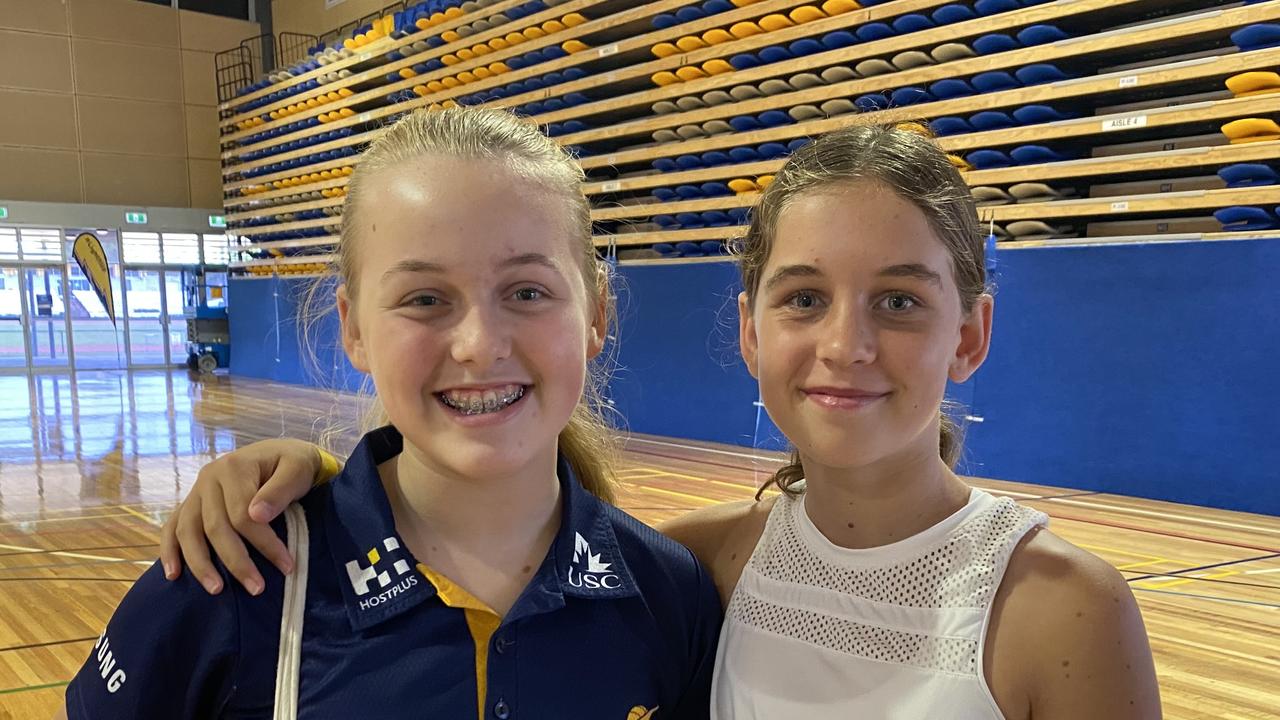 Jasmine Holland, 12 and Millie Rivett, 12 attend the Lightning school holiday clinic.
