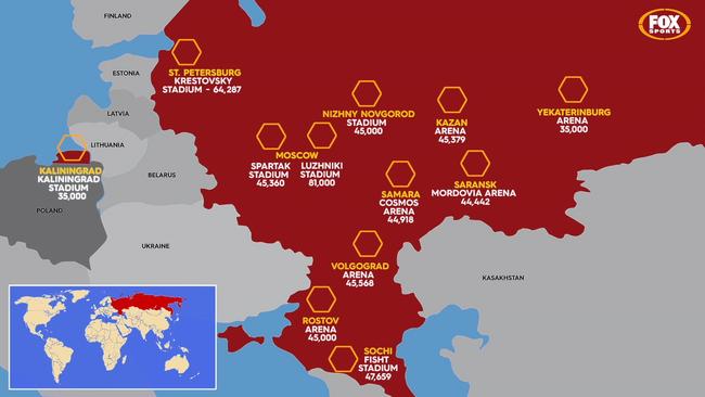 All the stadiums of the 2018 World Cup in Russia