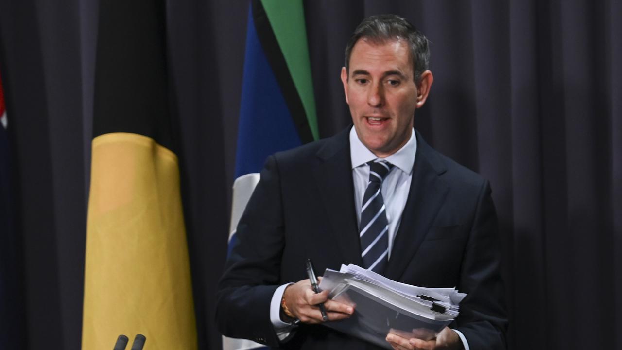 Treasurer Jim Chalmers said cost-of-living pressures remained but stopped short of promising more budget relief. Picture: NewsWire / Martin Ollman