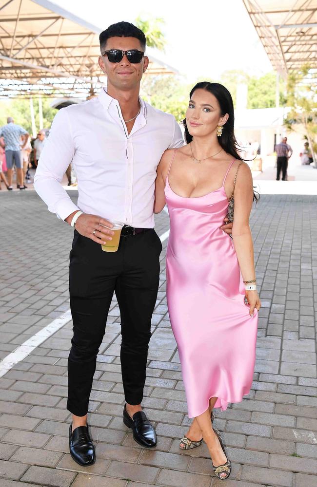 Keenan Cooksley and Laura Physick out and about at Corbould Park for the Melbourne Cup Race Day in Caloundra. Picture: Patrick Woods.