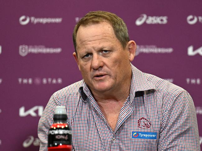 Brisbane coach Kevin Walters at the press conference after the Brisbane Broncos v Parramatta Eeels game at Suncorp Stadium. Picture: NRL Images