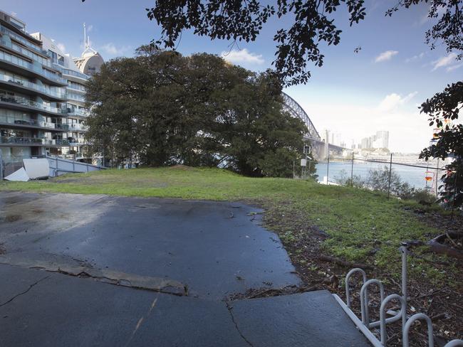 The reacquired clifftop site adjacent to Harry’s Park in Milsons Point. Picture: Supplied