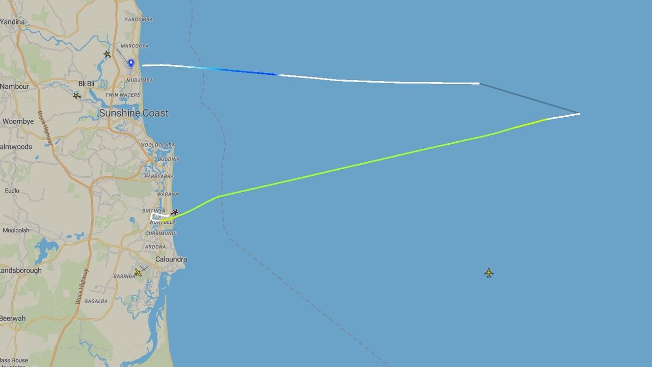 Live tracking data showing a rescue helicopter over the Sunshine Coast. Picture: Supplied