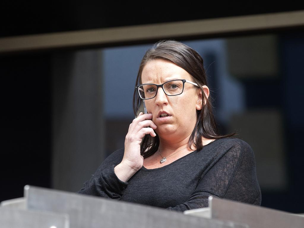 Melissa Oates outside the Hobart Magistrates Court.