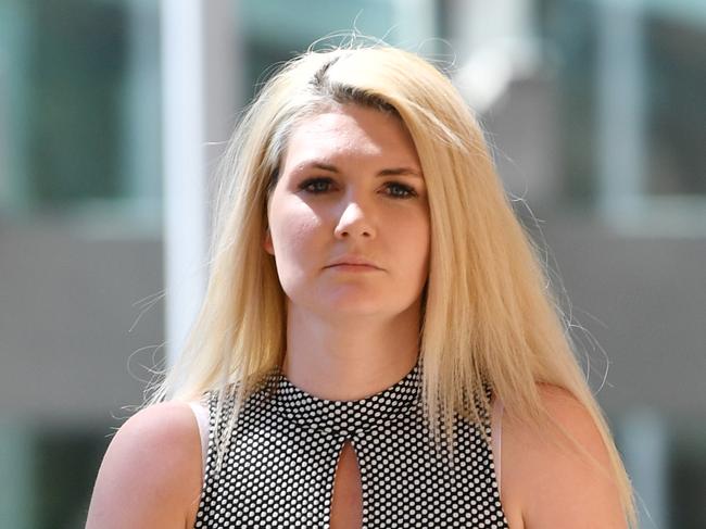 Krystal Graham is seen outside the Adelaide Magistrates Court in Adelaide, Thursday, October 3, 2019. (AAP Image/David Mariuz) NO ARCHIVING